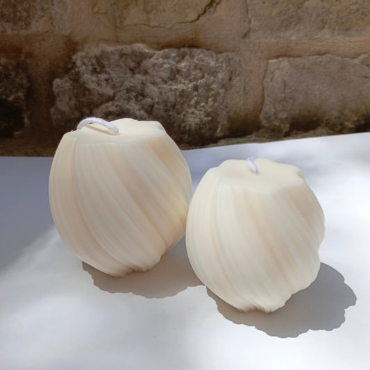 Spiral Round Candle - set of 2