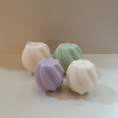 Spiral Round Candle - set of 2